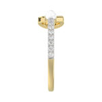 Women�S 10K Yellow Gold Letter �C� Diamond & Pearl Ring 0.10Ct Round Diamond Fine Jewelry - Image 3