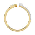 Women�S 10K Yellow Gold Letter �F� Diamond & Pearl Ring 0.10Ct Round Diamond Fine Jewelry - Image 2