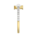 Women�S 10K Yellow Gold Letter �F� Diamond & Pearl Ring 0.10Ct Round Diamond Fine Jewelry - Image 3