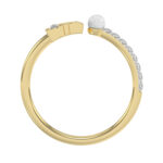 Women�S 10K Yellow Gold Letter �H� Diamond & Pearl Ring 0.10Ct Round Diamond Fine Jewelry - Image 2