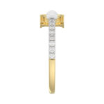 Women�S 10K Yellow Gold Letter �H� Diamond & Pearl Ring 0.10Ct Round Diamond Fine Jewelry - Image 3