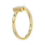 Women�S 10K Yellow Gold Letter �N� Diamond & Pearl Ring 0.10Ct Round Diamond Fine Jewelry - Image 4