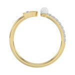 Women�S 10K Yellow Gold Letter �P� Diamond & Pearl Ring 0.10Ct Round Diamond Fine Jewelry - Image 2