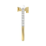 Women�S 10K Yellow Gold Letter �T� Diamond & Pearl Ring 0.10Ct Round Diamond Fine Jewelry - Image 3