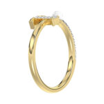 Women�S 10K Yellow Gold Letter �T� Diamond & Pearl Ring 0.10Ct Round Diamond Fine Jewelry - Image 4