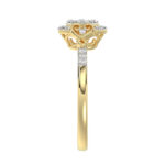 Romantic 10K Yellow Gold Halo Diamond Engagement Ring For Women Fine Jewelry - Image 3