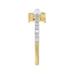 LADIES RING 0.10CT ROUND/PEARL DIAMOND 10K YELLOW GOLD - Image 3
