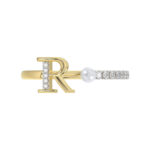 LADIES RING 0.10CT ROUND/PEARL DIAMOND 10K YELLOW GOLD - Image 5