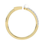 Women�S 10K Yellow Gold Letter �E� Diamond & Pearl Ring 0.10Ct Round Diamond Fine Jewelry - Image 2