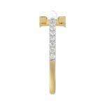 Women�S 10K Yellow Gold Letter �E� Diamond & Pearl Ring 0.10Ct Round Diamond Fine Jewelry - Image 3