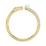Women�S 10K Yellow Gold Letter �B� Diamond & Pearl Ring 0.10Ct Round Diamond Fine Jewelry - Image 2