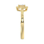 10K Yellow Gold Heart Diamond Ring For Women 0.10Ct Round Diamond Heart Ring - Image 3