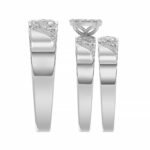 Sterling Silver Diamond Trio Ring Set 0.33Ct Round Women Bridal Engagement Wedding Set Fine Jewelry Gift - Image 3