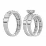 Sterling Silver Diamond Trio Ring Set 0.33Ct Round Women Bridal Engagement Wedding Set Fine Jewelry Gift - Image 4