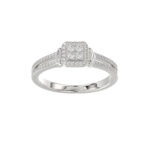 Ladies 0.20Ct Round Diamond Sterling Silver White Engagement Ring � Elegant Promise Ring For Women
