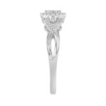 Sterling Silver 0.25Ct Round Diamond Halo Cluster Ring For Women Engagement Promise Ring Gift For Her - Image 4