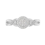 Sterling Silver 0.25Ct Round Diamond Halo Cluster Ring For Women Engagement Promise Ring Gift For Her - Image 5