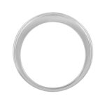Sterling Silver White Gold Finish 0.15 Ct Round Diamond Men’S Band Classic Men’S Wedding Ring - Image 2