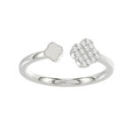 Sterling Silver Diamond Fashion Ring For Women 0.10 Ct Round Cut Elegant Ladies Ring