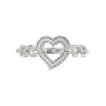 Ladies Sterling Silver 0.05Ct Round Diamond Heart Design Fashion Ring Stylish Ladies Jewelry Ring - Image 5