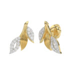 Luxury Ladies 10K Yellow Gold Fashion Earrings 0.25Ct Round Diamond - Image 3