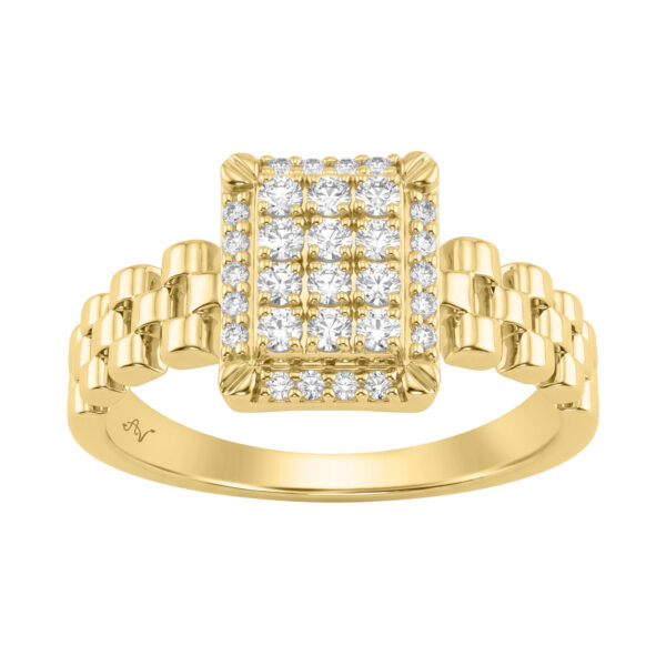 0.50Ct Round Diamond Men’S Ring In 10K Yellow Gold Luxury Men’S Jewelry