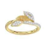 Classic Ladies 10K Yellow Gold Diamond Fashion Ring  0.20Ct Round Diamond