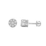 Ladies Sterling Silver 0.05Ct Round Diamond Fashion Earrings  Classic Ladies Diamond Jewelry - Image 2