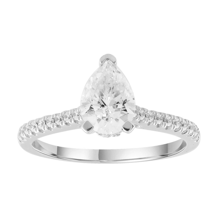LADIES SEMI MOUNT RING 0.25CT ROUND DIAMOND 14K WHITE GOLD - Image 1
