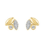 Elegance Ladies Round Diamond Cluster Fashion Earrings In 10K Yellow Gold � Marquise Design