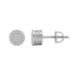 Ladies Sterling Silver 0.10Ct Round Diamond Fashion Earrings  Classic Ladies Diamond Jewelry - Image 2