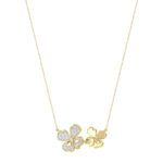 LADIES NECKLACE 0.20CT ROUND DIAMOND 14K YELLOW GOLD - Image 3