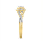 LADIES RING 0.25CT ROUND/BAGUETTE DIAMOND 10K YELLOW GOLD - Image 3