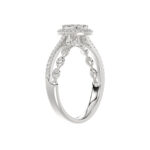 Adies 0.25Ct Round Diamond Sterling Silver White Promise Ring � Halo Oval Design With Split Shank, Elegant Women�S Jewelry - Image 3