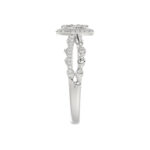 Adies 0.25Ct Round Diamond Sterling Silver White Promise Ring � Halo Oval Design With Split Shank, Elegant Women�S Jewelry - Image 4