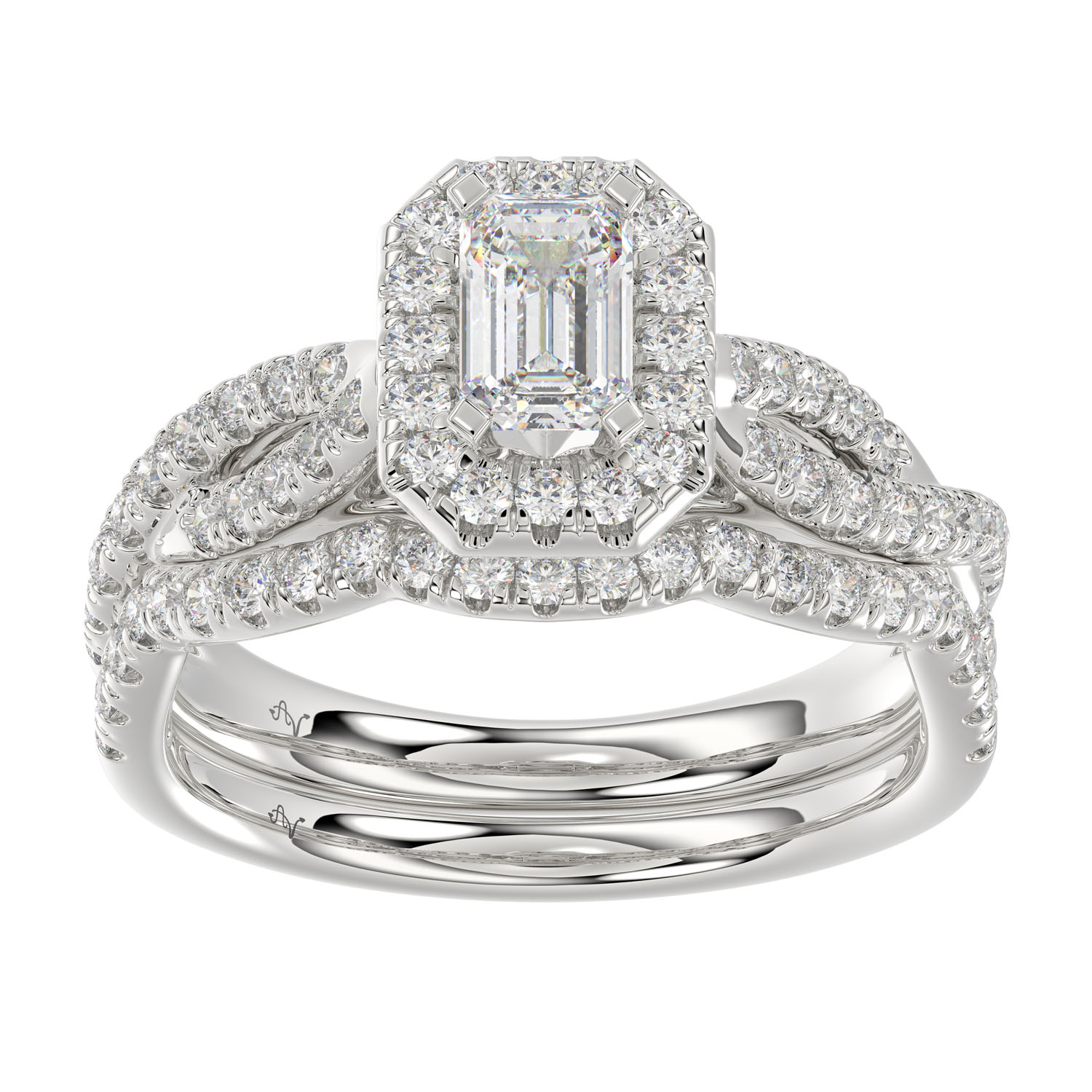 LADIES BRIDAL SET 1.25CT ROUND DIAMOND 14K WHITE GOLD (SI QUALITY) - Image 1