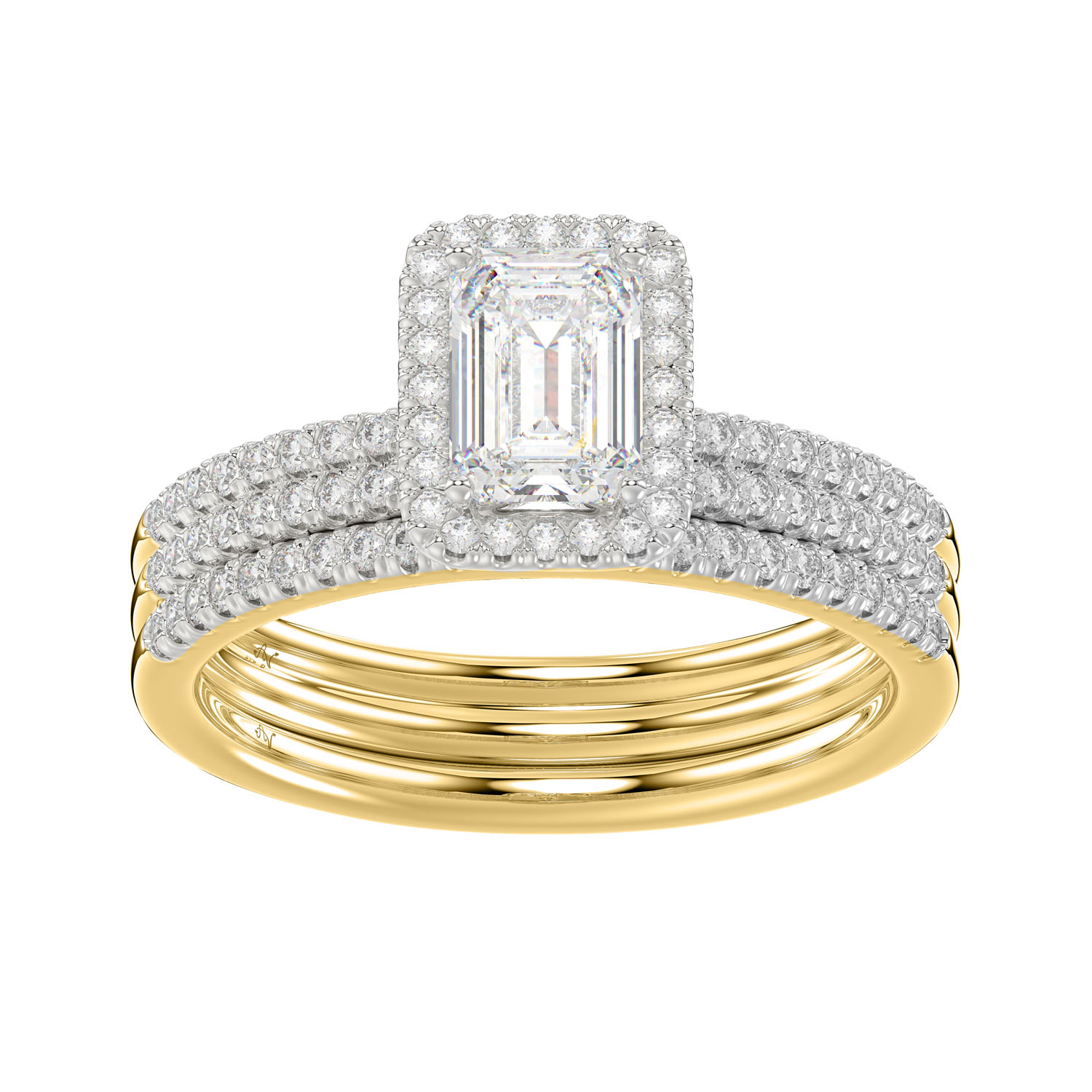 LADIES BRIDAL SET 1.50CT ROUND DIAMOND 14K YELLOW GOLD (SI QUALITY) - Image 1