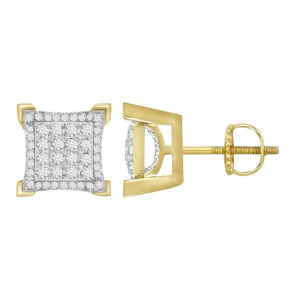 LADIES EARRINGS 0.25CT ROUND DIAMOND 10K YELLOW GOLD