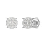 LADIES EARRINGS 0.25CT ROUND DIAMOND 14K WHITE GOLD (SI QUALITY) - Image 3