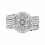 LADIES RING 1.00CT ROUND DIAMOND 10K WHITE GOLD - Image 5