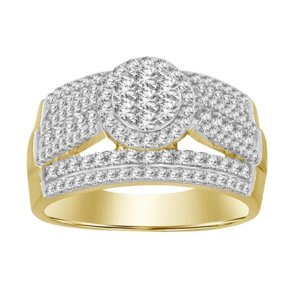 LADIES RING 1.00CT ROUND DIAMOND 10K YELLOW GOLD