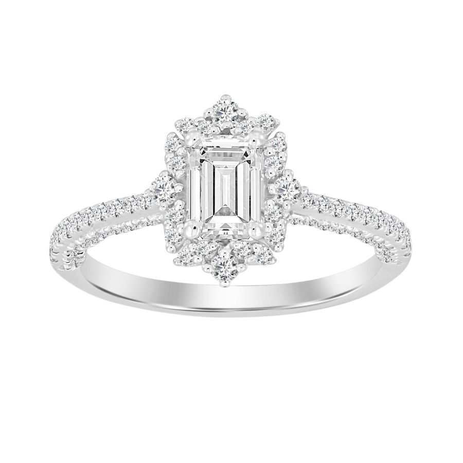 LADIES RING 1.00CT ROUND DIAMOND 14K WHITE GOLD (SI QUALITY) - Image 1