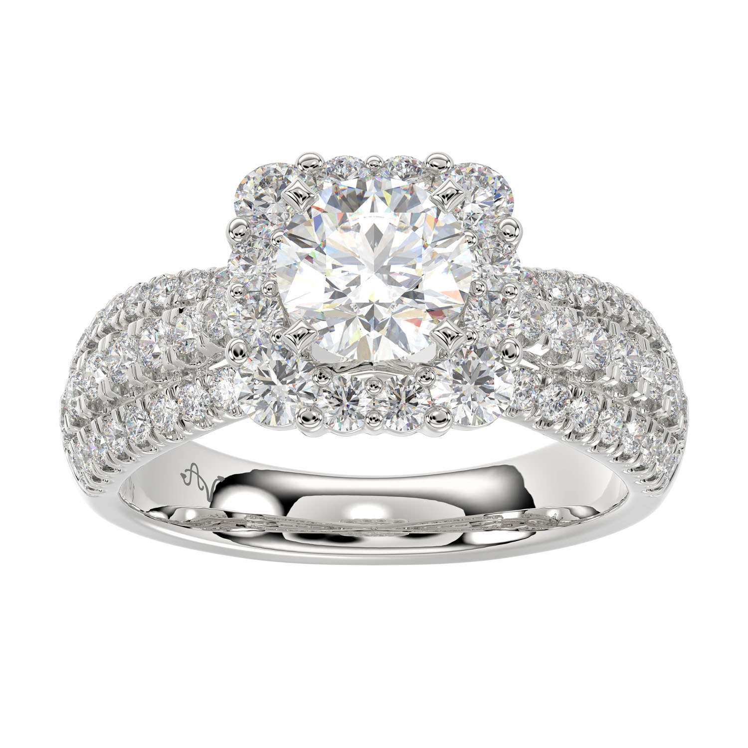 LADIES SEMI MOUNT RING 1.00CT ROUND DIAMOND 14K WHITE GOLD (SI QUALITY) - Image 1