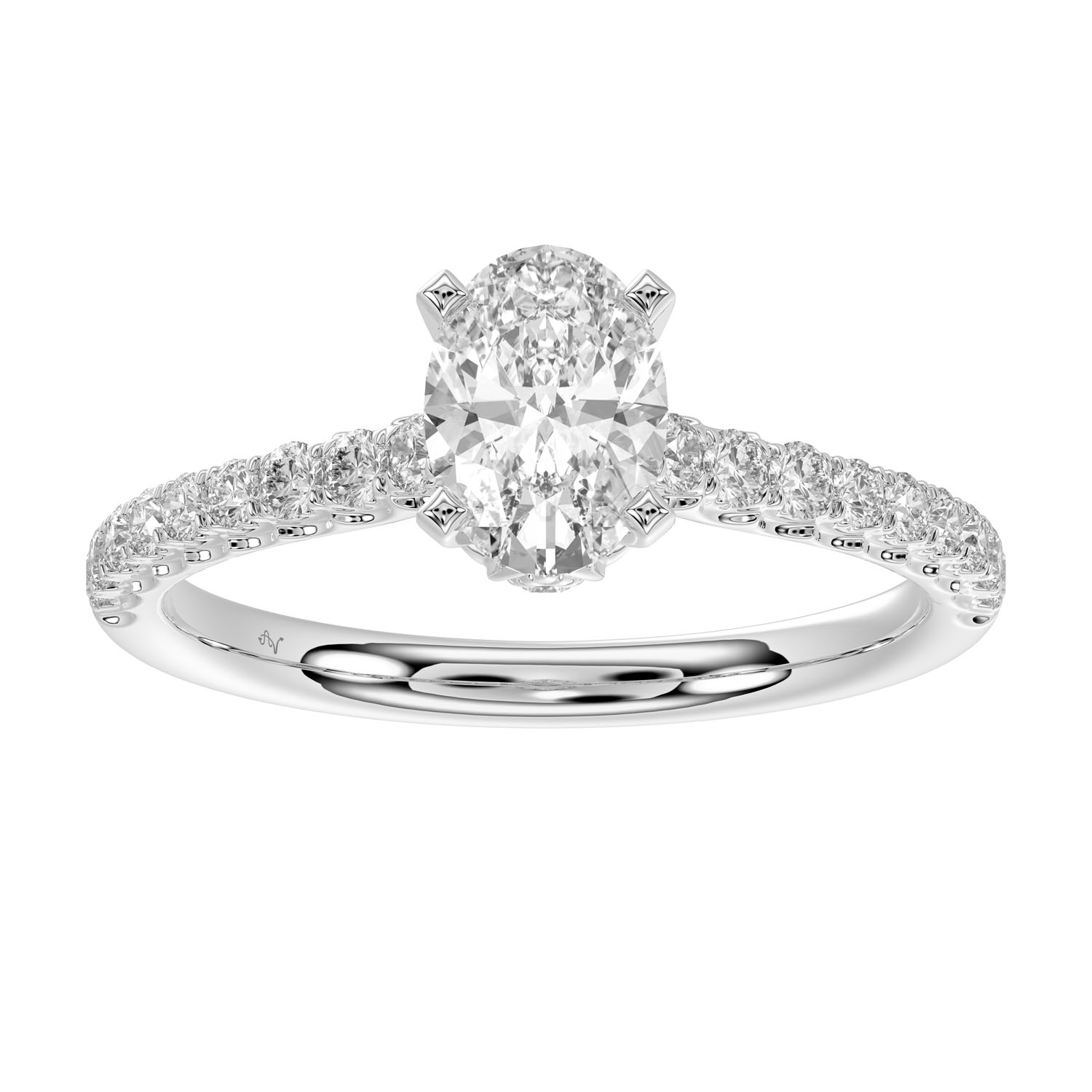 LADIES RING 1.00CT ROUND DIAMOND 14K WHITE GOLD (SI QUALITY) - Image 1