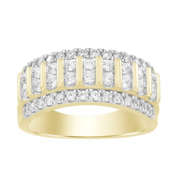 MEN'S RING 1.25CT ROUND DIAMOND 10K YELLOW GOLD