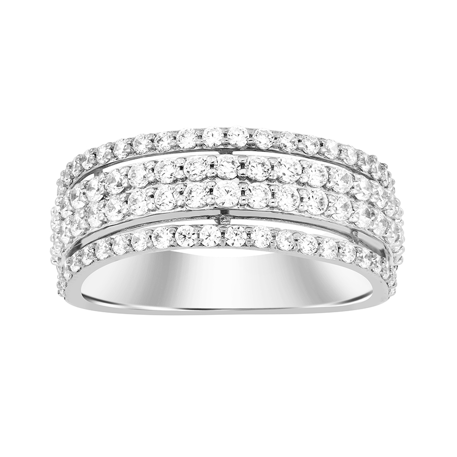 MEN'S BAND 1.50CT ROUND DIAMOND 10K WHITE GOLD - Image 1