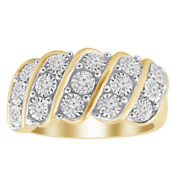 LADIES RING 0.25CT ROUND DIAMOND 10K YELLOW GOLD