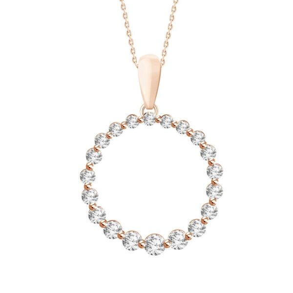 LADIES PENDANT 0.25CT ROUND DIAMOND 10K ROSE GOLD