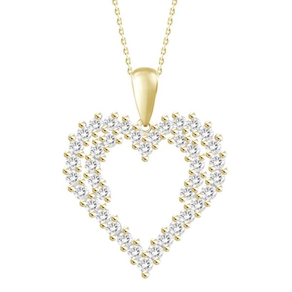 LADIES PENDANT WITH CHAIN 0.50CT ROUND DIAMOND 10K YELLOW GOLD