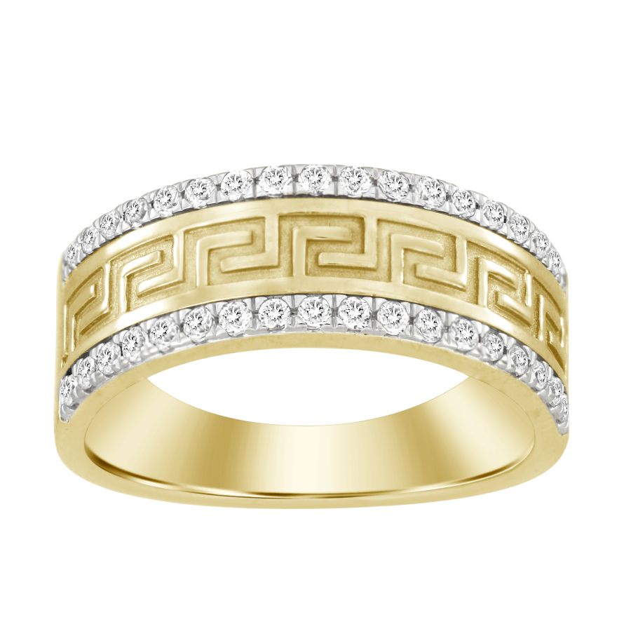 MEN'S BAND 0.50CT ROUND DIAMOND 14K YELLOW GOLD - Image 1